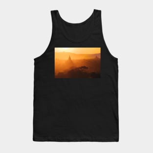 Orange Sunset Light Over Pagodas of Bagan, Burma Tank Top